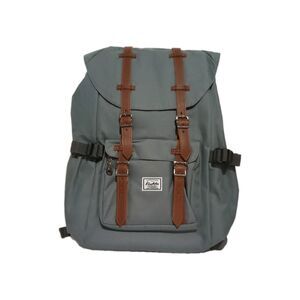 KAUKKO Laptop Travel Backpack, Outdoor Rucksack gray canvas padded straps leathe